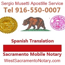 Apostille service, Sergio Musetti Tel 1-707-992-5551 http://californiaapostille.us